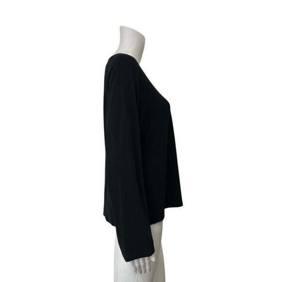 $695 Shamask Mercerized Cotton Jersey Spiral Long Sleeve Tunic Top size 2 - Picture 3 of 7